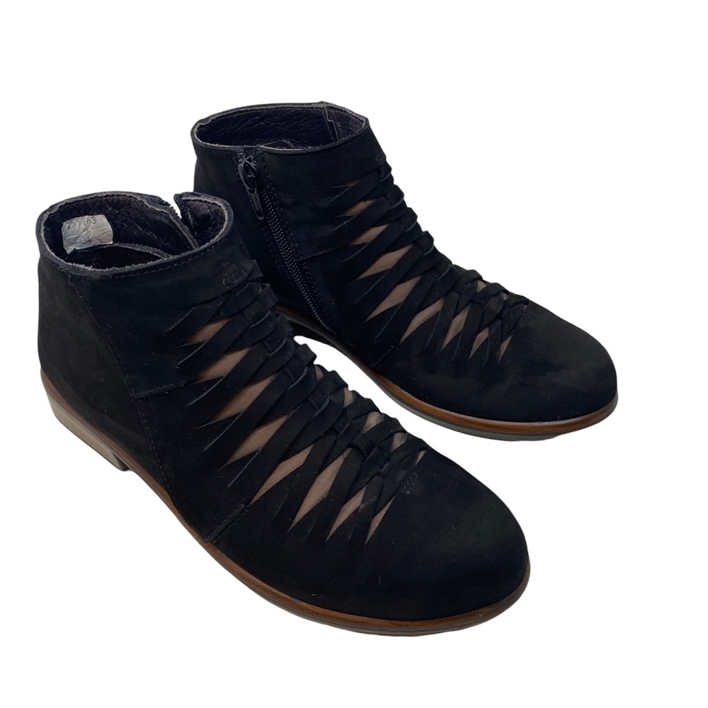 Naot Women Ankle Boots EU 36 US 5.5 Zipper Comfort Leveche Black Nubuck Bootie
